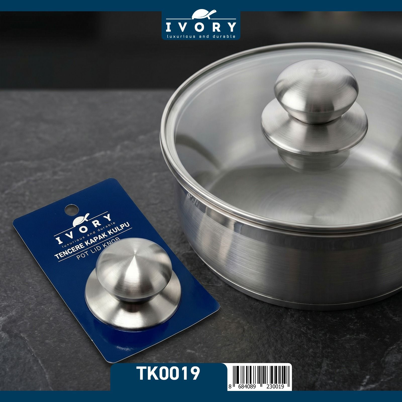 İVORY TENCERE KAPAK KULP METAL IVO-TK0019